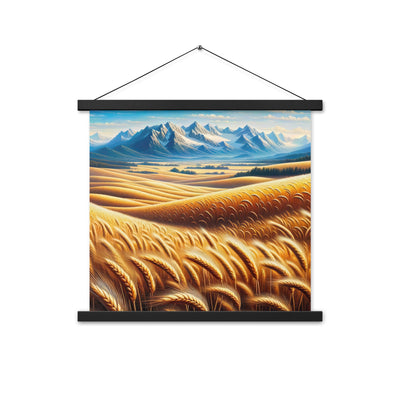 Ölgemälde eines weiten bayerischen Weizenfeldes, golden im Wind (TR) - Premium Poster mit Aufhängung xxx yyy zzz 45.7 x 45.7 cm