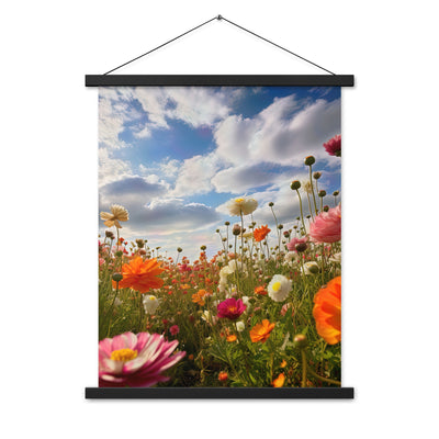 Blumenfeld und Sonnenschein - Premium Poster mit Aufhängung camping xxx 45.7 x 61 cm