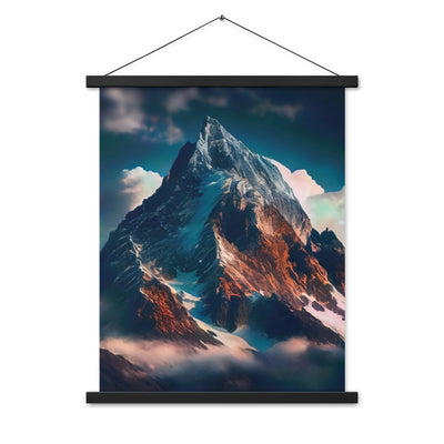 Berge und Nebel - Premium Poster mit Aufhängung berge xxx Black 45.7 x 61 cm