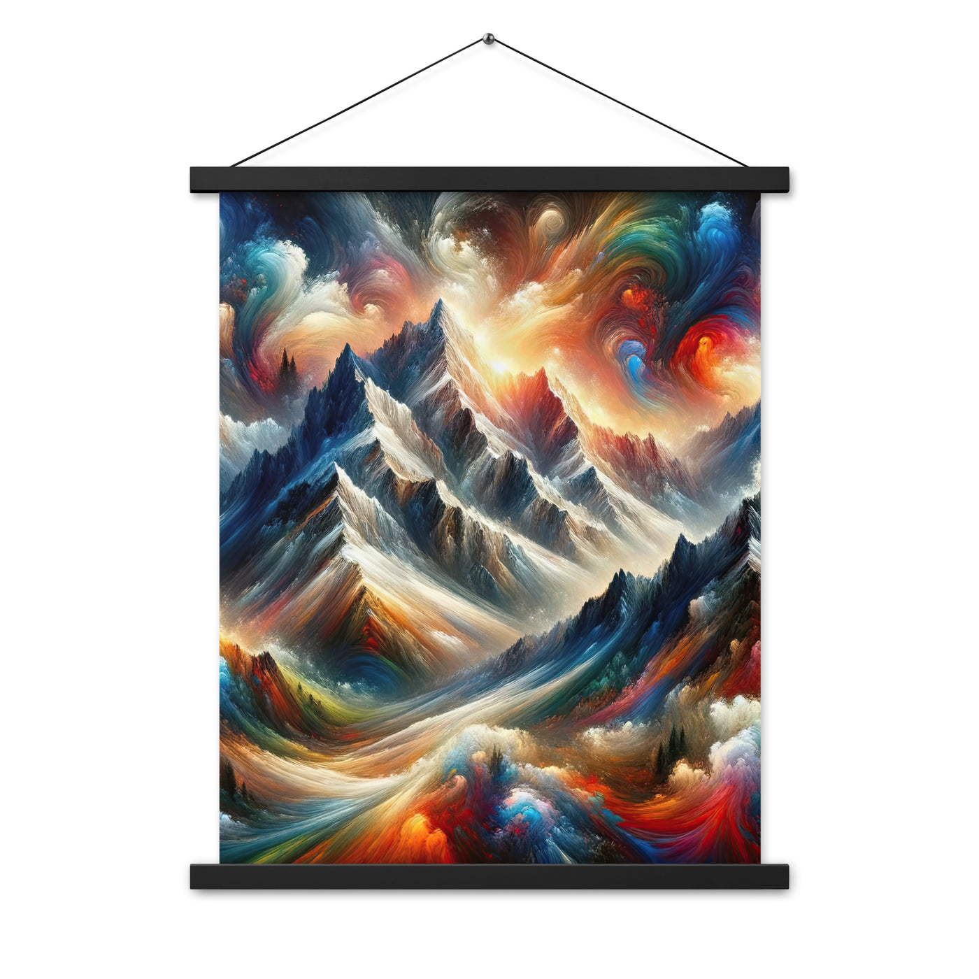 Expressionistische Alpen, Berge: Gemälde mit Farbexplosion - Premium Poster mit Aufhängung berge xxx yyy zzz 45.7 x 61 cm