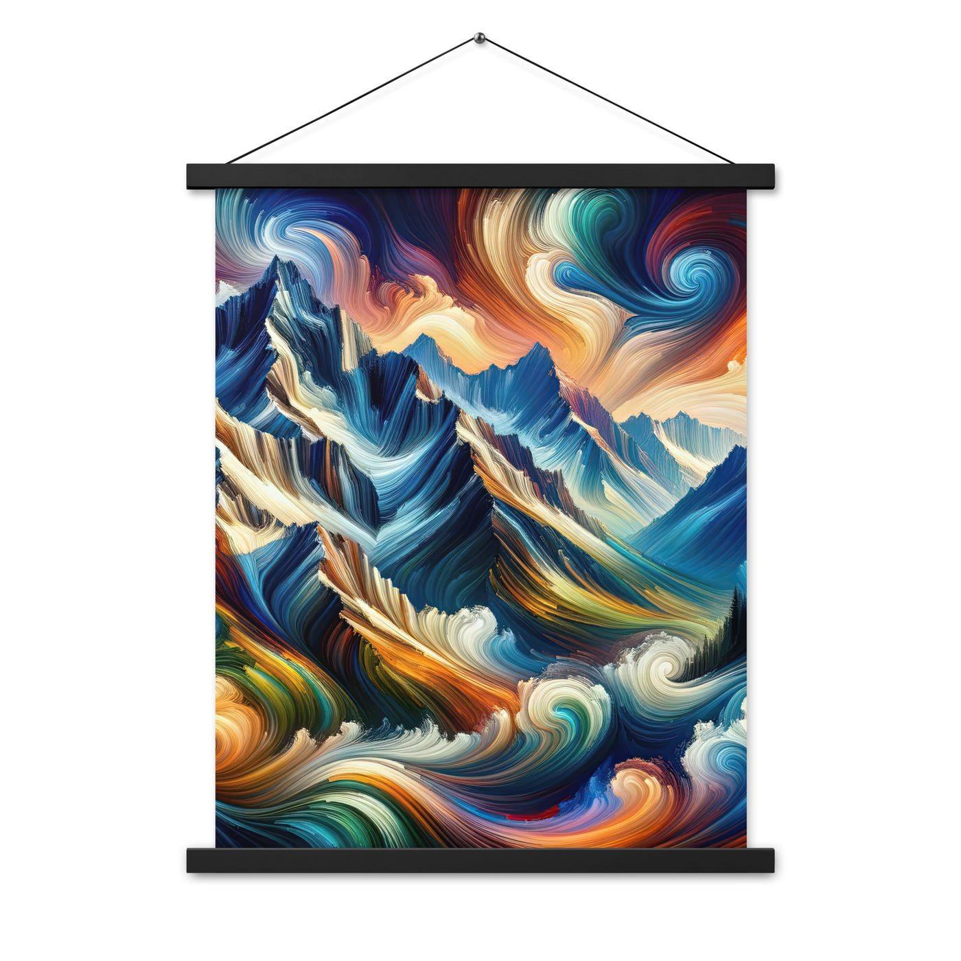 Abstrakte Kunst der Alpen mit lebendigen Farben und wirbelnden Mustern, majestätischen Gipfel und Täler - Enhanced Matte Paper Poster berge xxx yyy zzz 45.7 x 61 cm