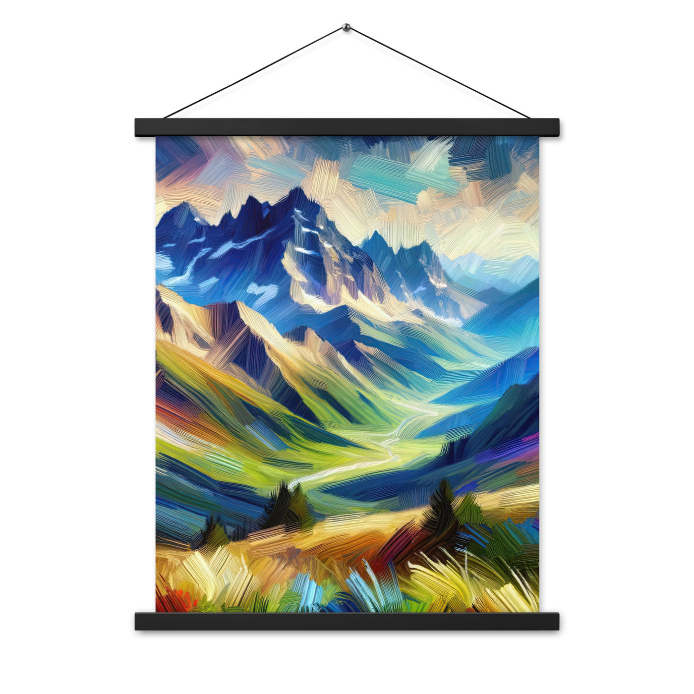 Impressionistische Alpen, lebendige Farbtupfer und Lichteffekte - Premium Poster mit Aufhängung berge xxx yyy zzz 45.7 x 61 cm