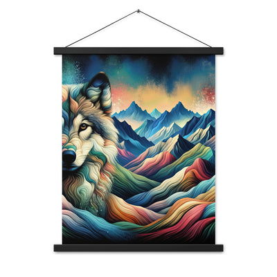 Traumhaftes Alpenpanorama mit Wolf in wechselnden Farben und Mustern (AN) - Premium Poster mit Aufhängung xxx yyy zzz 45.7 x 61 cm