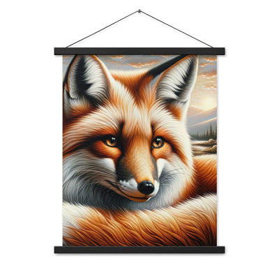 Ölgemälde eines nachdenklichen Fuchses mit weisem Blick - Premium Poster mit Aufhängung camping xxx yyy zzz 45.7 x 61 cm
