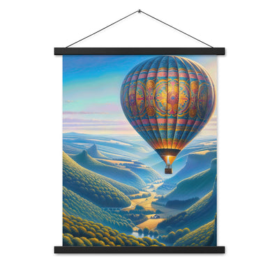 Ölgemälde einer ruhigen Szene mit verziertem Heißluftballon - Premium Poster mit Aufhängung berge xxx yyy zzz 45.7 x 61 cm