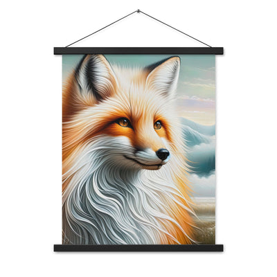 Ölgemälde eines anmutigen, intelligent blickenden Fuchses in Orange-Weiß - Premium Poster mit Aufhängung camping xxx yyy zzz 45.7 x 61 cm