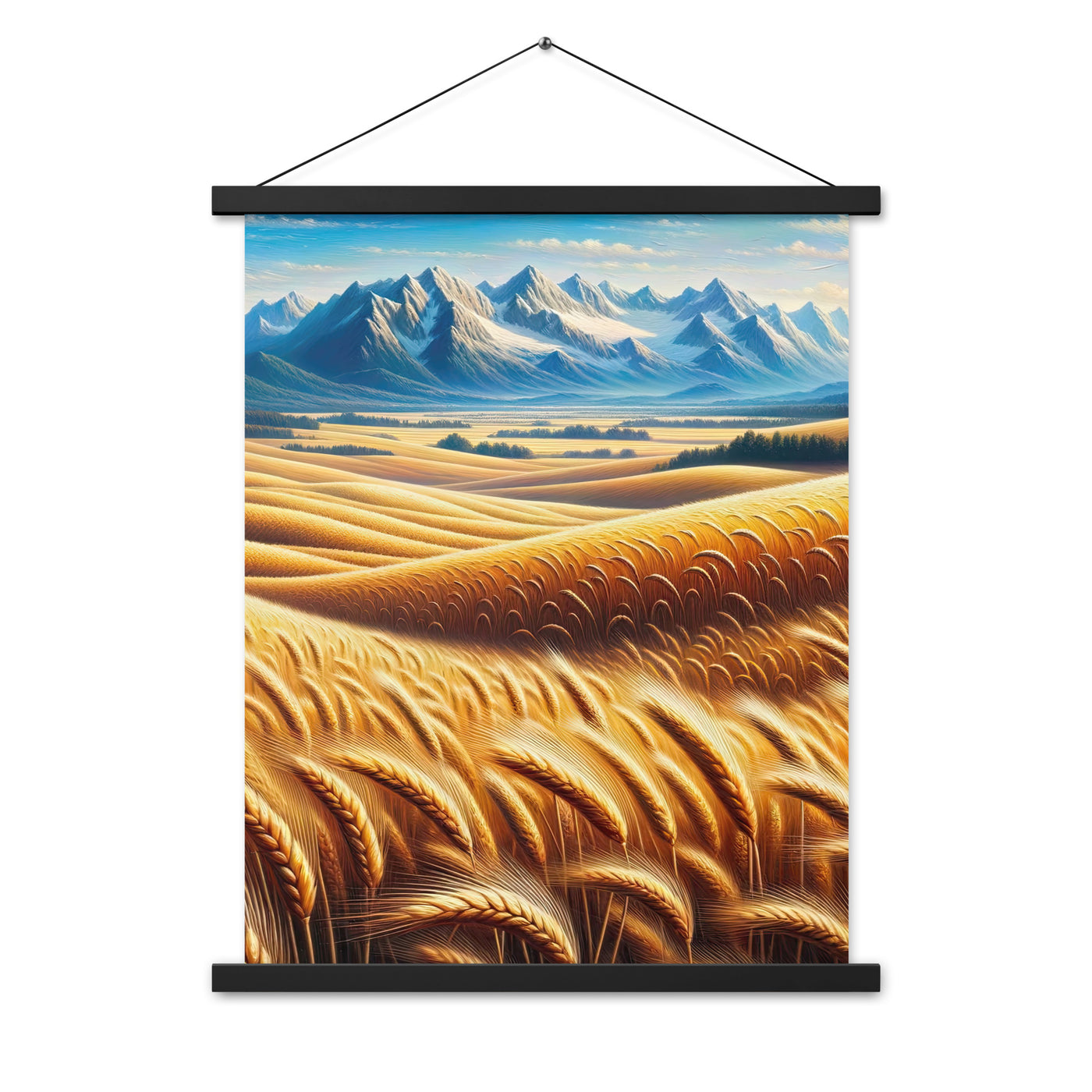 Ölgemälde eines weiten bayerischen Weizenfeldes, golden im Wind (TR) - Premium Poster mit Aufhängung xxx yyy zzz 45.7 x 61 cm