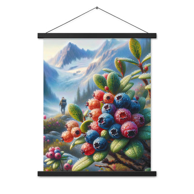 Ölgemälde einer Nahaufnahme von Alpenbeeren in satten Farben und zarten Texturen - Premium Poster mit Aufhängung wandern xxx yyy zzz 45.7 x 61 cm