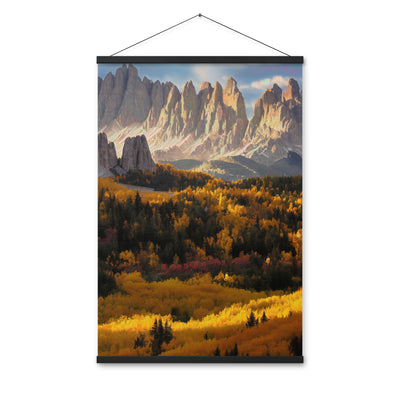 Dolomiten Berge - Malerei - Premium Poster mit Aufhängung berge xxx 61 x 91.4 cm