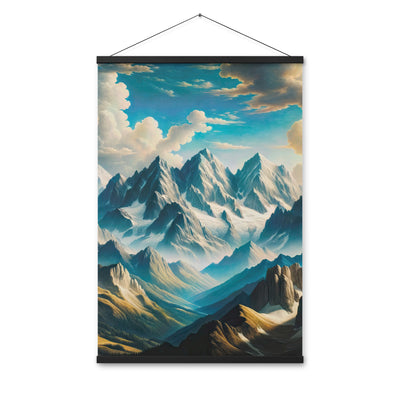 Ein Gemälde von Bergen, das eine epische Atmosphäre ausstrahlt. Kunst der Frührenaissance - Premium Poster mit Aufhängung berge xxx yyy zzz 61 x 91.4 cm