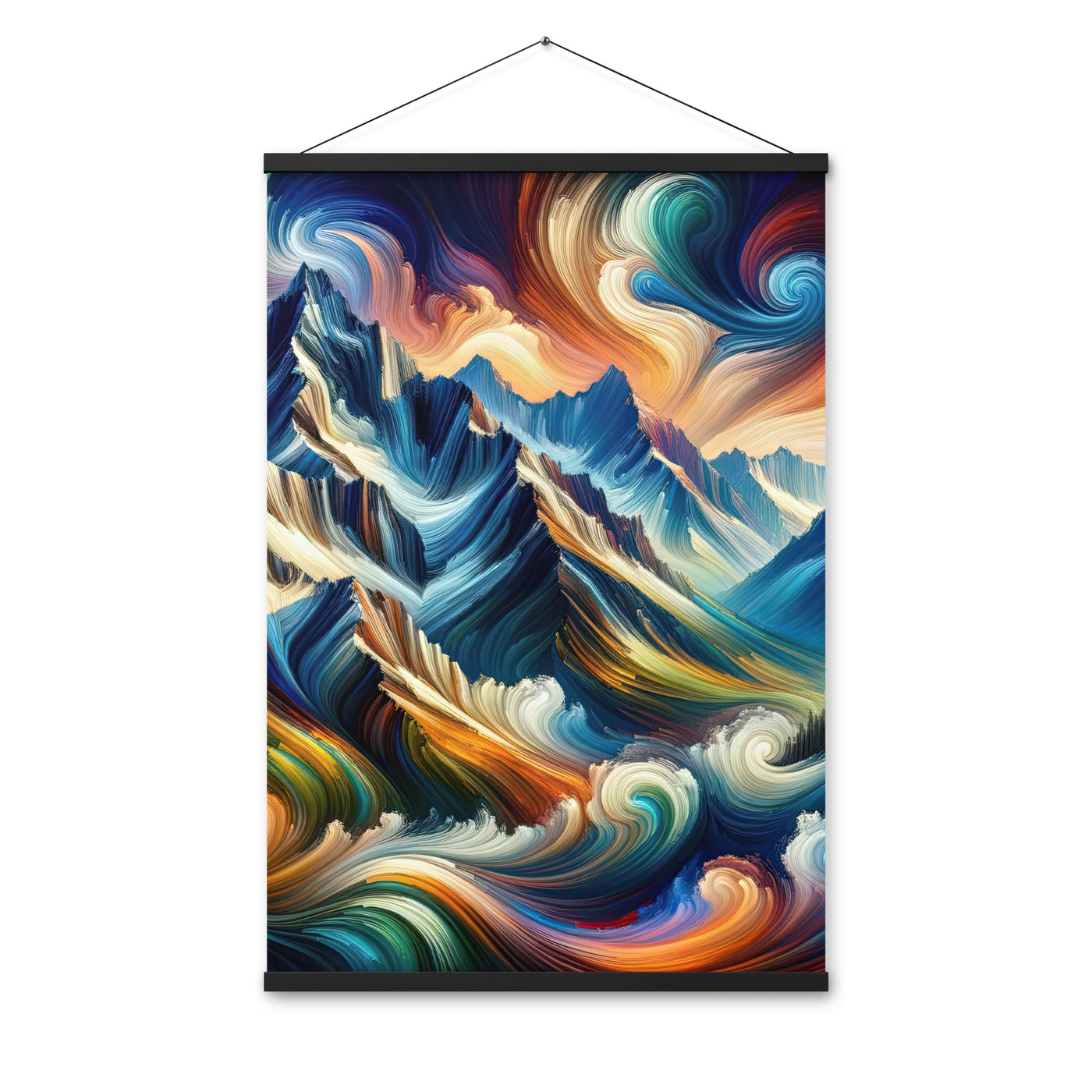 Abstrakte Kunst der Alpen mit lebendigen Farben und wirbelnden Mustern, majestätischen Gipfel und Täler - Enhanced Matte Paper Poster berge xxx yyy zzz 61 x 91.4 cm