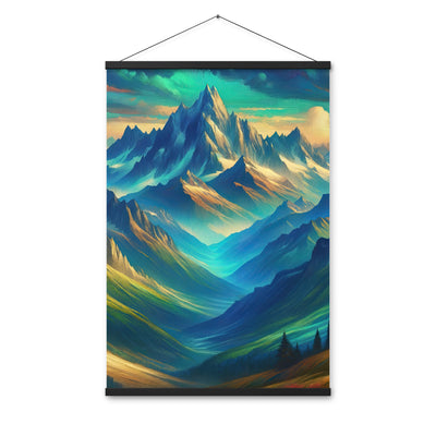 Atemberaubende alpine Komposition mit majestätischen Gipfeln und Tälern - Premium Poster mit Aufhängung berge xxx yyy zzz 61 x 91.4 cm