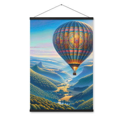 Ölgemälde einer ruhigen Szene mit verziertem Heißluftballon - Premium Poster mit Aufhängung berge xxx yyy zzz 61 x 91.4 cm