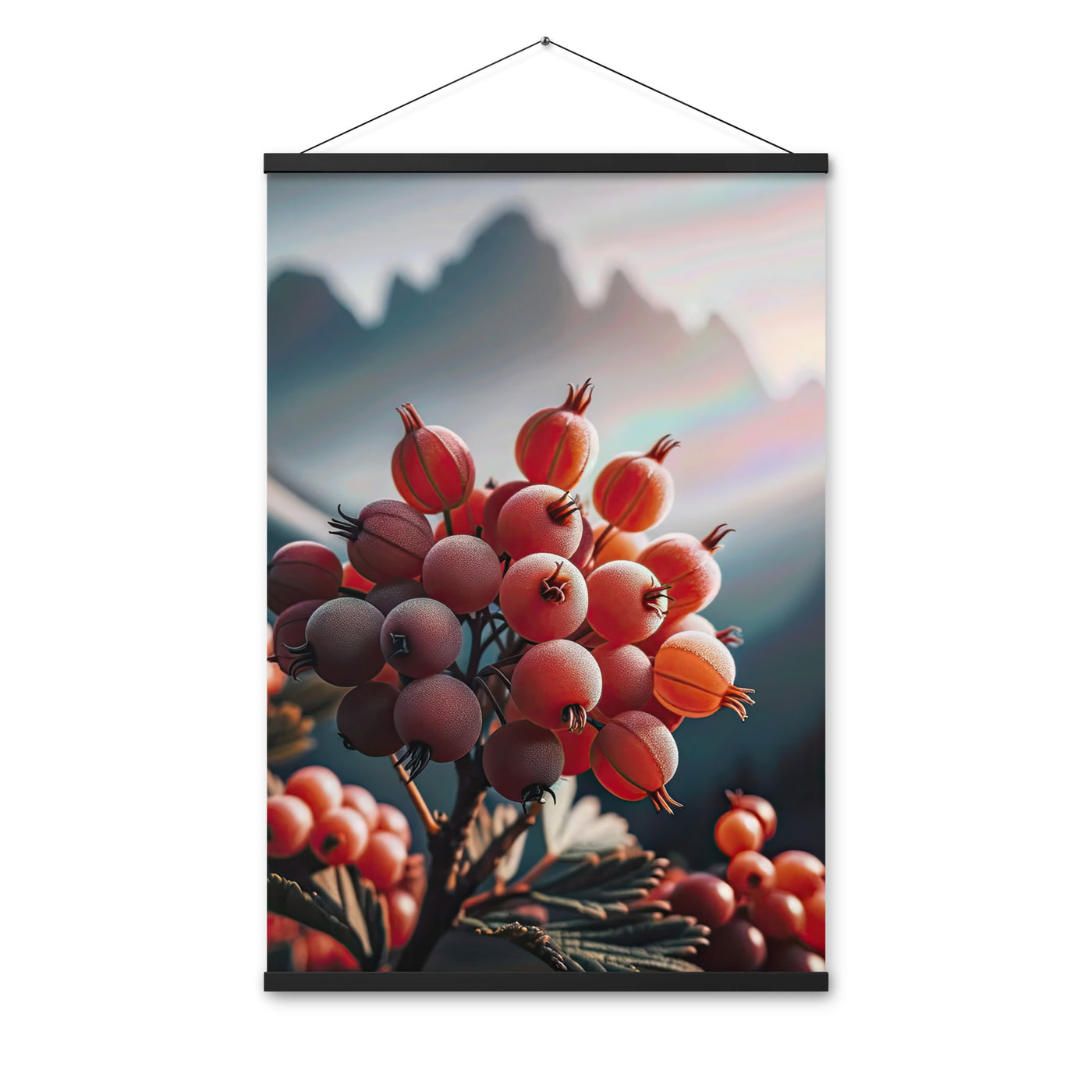 Foto einer Gruppe von Alpenbeeren mit kräftigen Farben und detaillierten Texturen - Premium Poster mit Aufhängung berge xxx yyy zzz 61 x 91.4 cm
