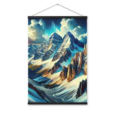 Majestätische Alpen in zufällig ausgewähltem Kunststil - Premium Poster mit Aufhängung berge xxx yyy zzz 61 x 91.4 cm