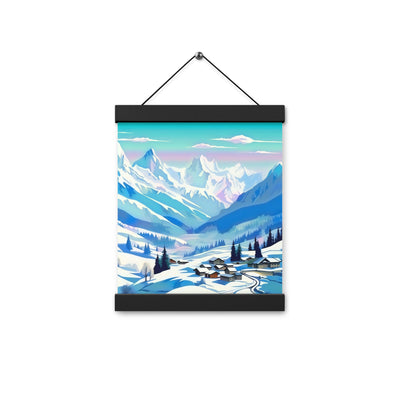 Berge und Schnee - Landschaft - Premium Poster mit Aufhängung ski xxx 20.3 x 25.4 cm