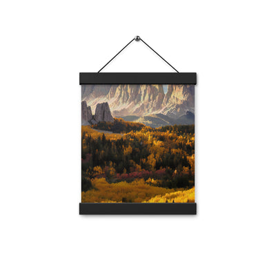 Dolomiten Berge - Malerei - Premium Poster mit Aufhängung berge xxx 20.3 x 25.4 cm