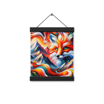 Abstrakte Kunst der Alpen voller lebendiger Farben und dynamischer Bewegung. Es dominiert ein farbiger Fuchs - Enhanced Matte Paper camping xxx yyy zzz 20.3 x 25.4 cm