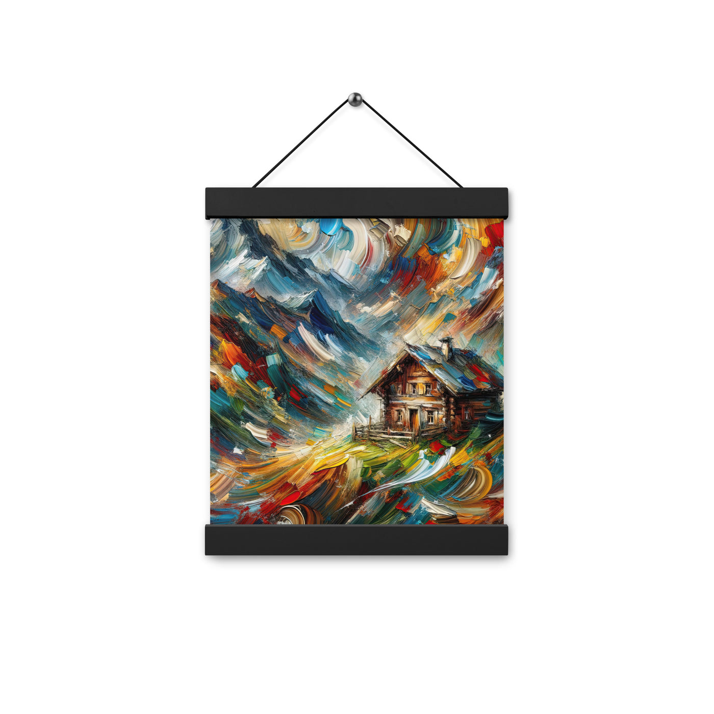 Expressionistisches Farbchaos der Alpen und Schönheit der Berge - Abstrakt - Premium Poster mit Aufhängung berge xxx yyy zzz 20.3 x 25.4 cm