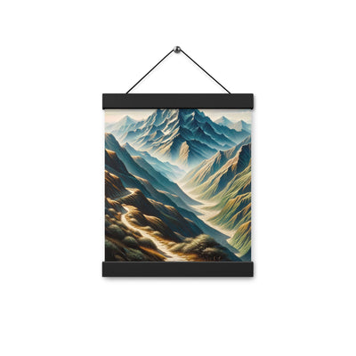 Berglandschaft: Acrylgemälde mit hervorgehobenem Pfad - Premium Poster mit Aufhängung berge xxx yyy zzz 20.3 x 25.4 cm