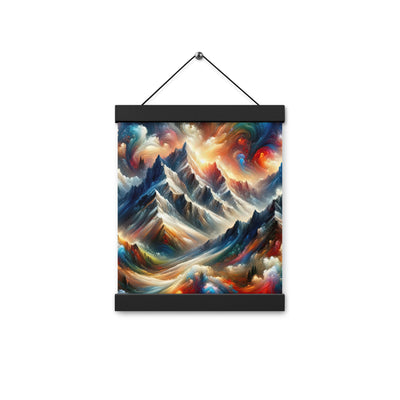 Expressionistische Alpen, Berge: Gemälde mit Farbexplosion - Premium Poster mit Aufhängung berge xxx yyy zzz 20.3 x 25.4 cm