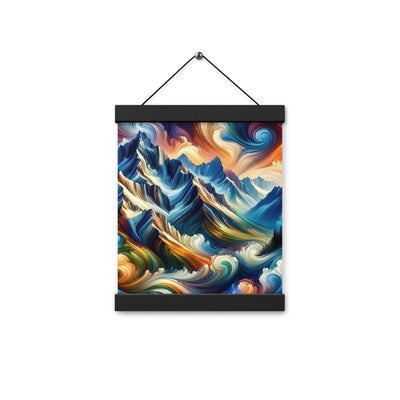 Abstrakte Kunst der Alpen mit lebendigen Farben und wirbelnden Mustern, majestätischen Gipfel und Täler - Enhanced Matte Paper Poster berge xxx yyy zzz 20.3 x 25.4 cm