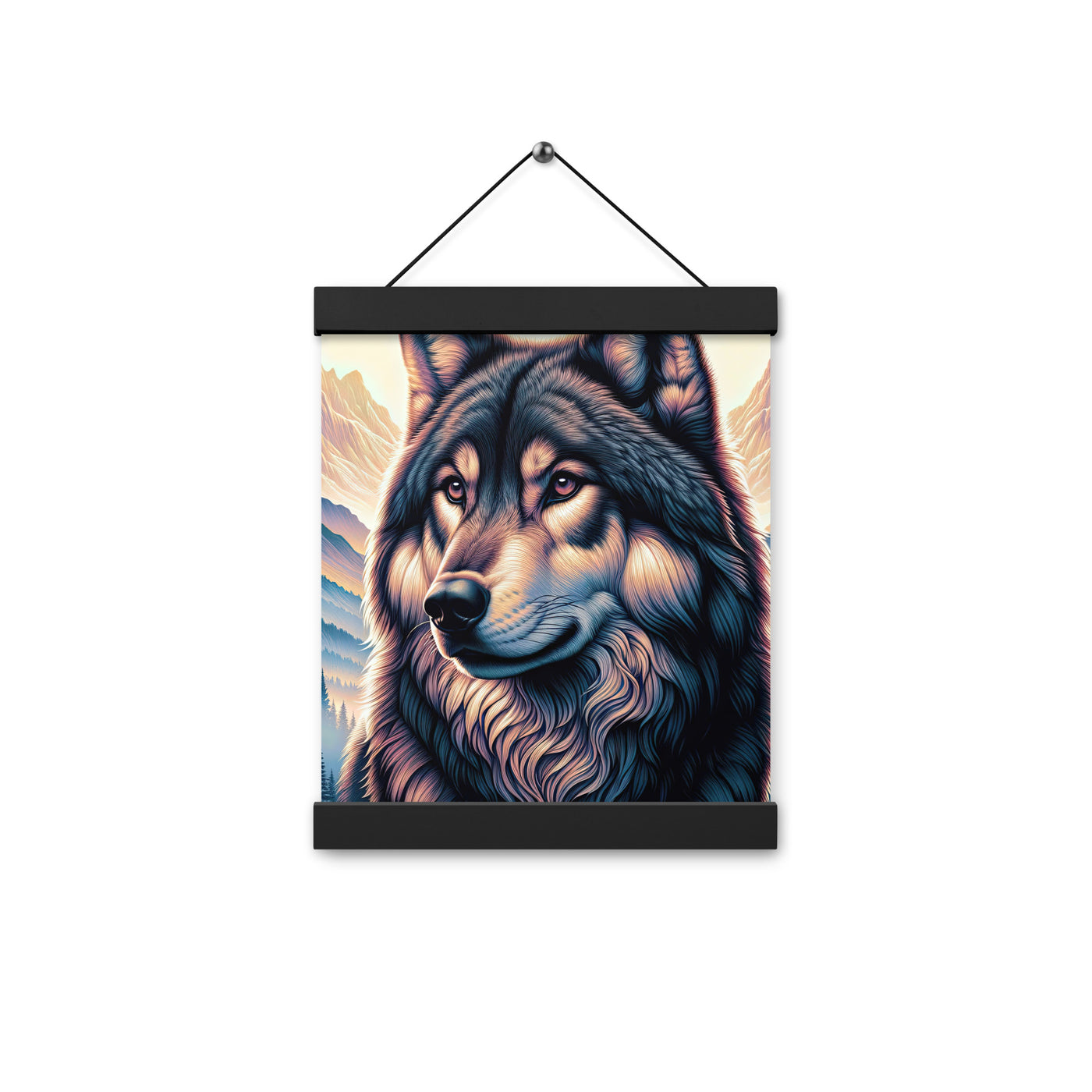 Majestätischer, glänzender Wolf in leuchtender Illustration (AN) - Premium Poster mit Aufhängung xxx yyy zzz 20.3 x 25.4 cm