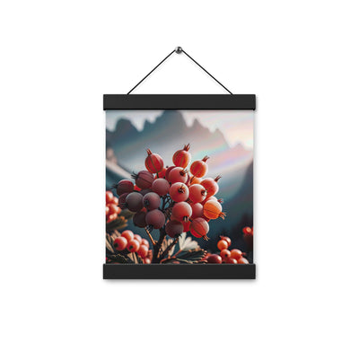 Foto einer Gruppe von Alpenbeeren mit kräftigen Farben und detaillierten Texturen - Premium Poster mit Aufhängung berge xxx yyy zzz 20.3 x 25.4 cm
