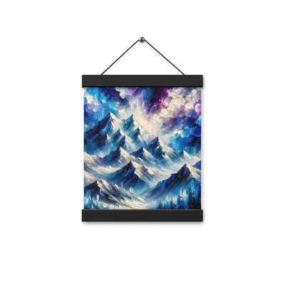 Alpenabstraktion mit dramatischem Himmel in Öl - Premium Poster mit Aufhängung berge xxx yyy zzz 20.3 x 25.4 cm