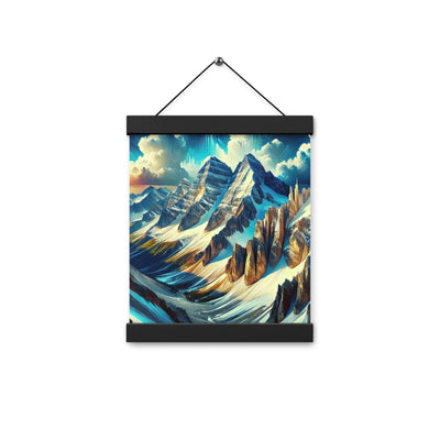 Majestätische Alpen in zufällig ausgewähltem Kunststil - Premium Poster mit Aufhängung berge xxx yyy zzz 20.3 x 25.4 cm