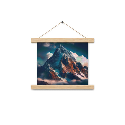 Berge und Nebel - Premium Poster mit Aufhängung berge xxx Oak 25.4 x 25.4 cm