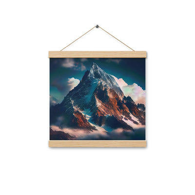 Berge und Nebel - Premium Poster mit Aufhängung berge xxx Oak 30.5 x 30.5 cm