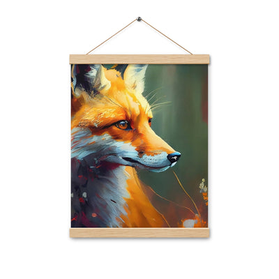 Fuchs - Ölmalerei - Schönes Kunstwerk - Premium Poster mit Aufhängung camping xxx Oak 30.5 x 40.6 cm