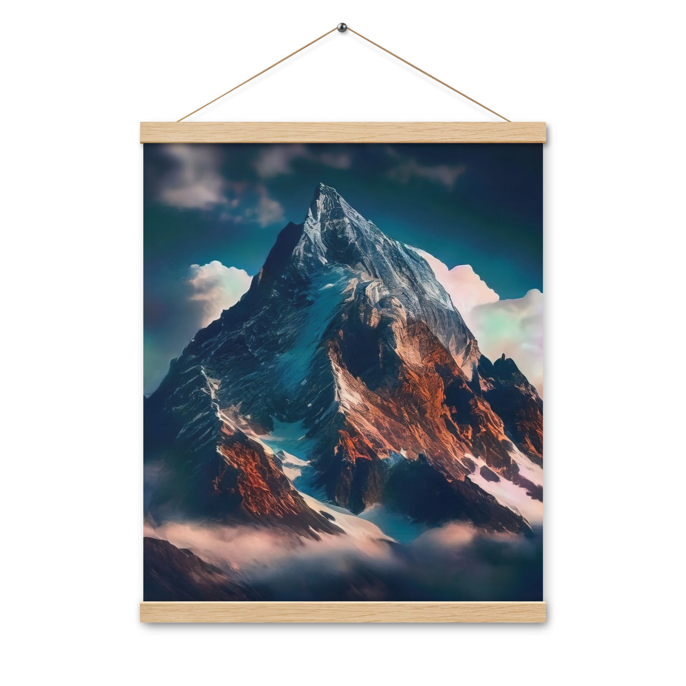 Berge und Nebel - Premium Poster mit Aufhängung berge xxx Oak 40.6 x 50.8 cm