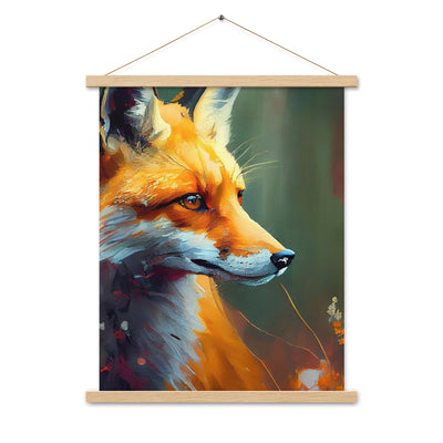 Fuchs - Ölmalerei - Schönes Kunstwerk - Premium Poster mit Aufhängung camping xxx Oak 45.7 x 61 cm