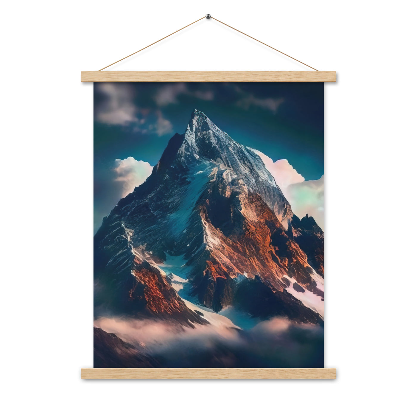 Berge und Nebel - Premium Poster mit Aufhängung berge xxx Oak 45.7 x 61 cm