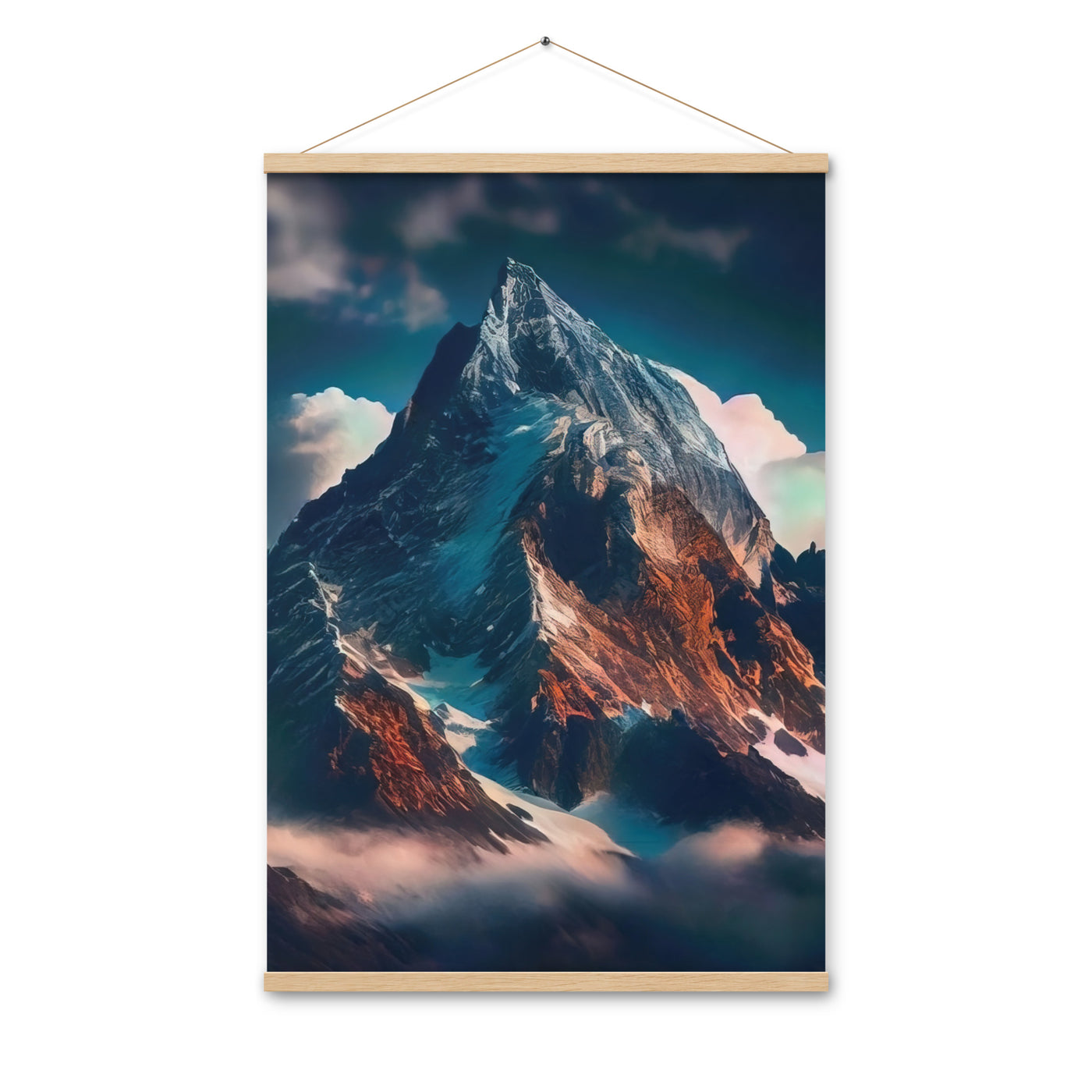Berge und Nebel - Premium Poster mit Aufhängung berge xxx Oak 61 x 91.4 cm