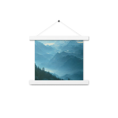 Gebirge, Wald und Bach - Premium Poster mit Aufhängung berge xxx 25.4 x 25.4 cm