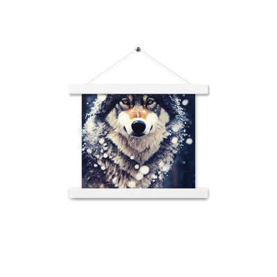Wolf im Schnee - Episches Foto - Premium Poster mit Aufhängung camping xxx 25.4 x 25.4 cm