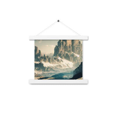 Dolomiten - Landschaftsmalerei - Premium Poster mit Aufhängung berge xxx 25.4 x 25.4 cm