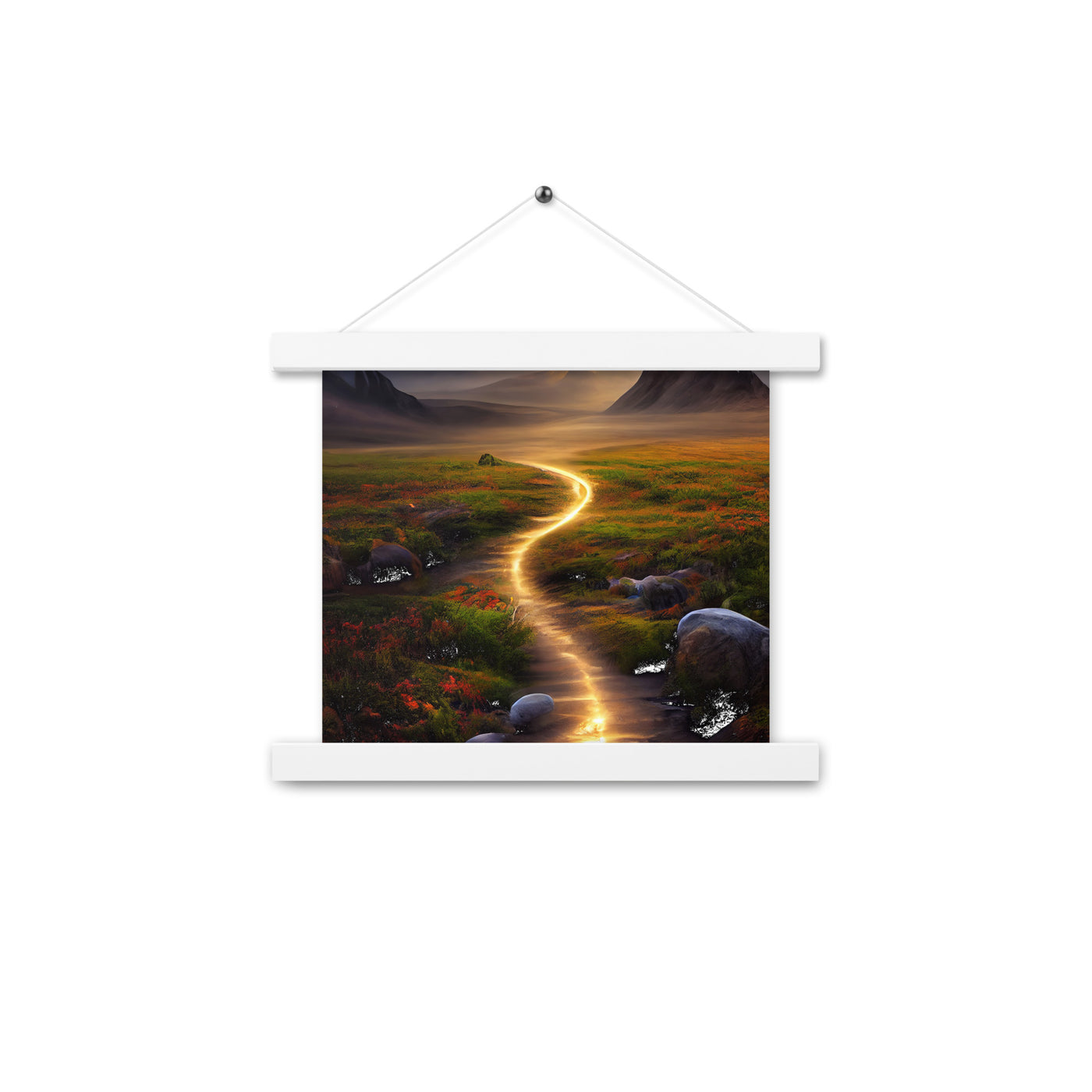 Landschaft mit wilder Atmosphäre - Malerei - Premium Poster mit Aufhängung berge xxx 25.4 x 25.4 cm