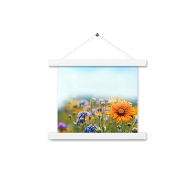 Foto von Blumen im Sonnenschein - Nahaufnahme - Premium Poster mit Aufhängung camping xxx 25.4 x 25.4 cm