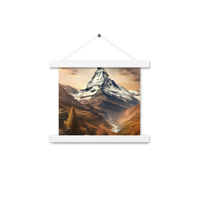 Matterhorn - Epische Malerei - Landschaft - Premium Poster mit Aufhängung berge xxx 25.4 x 25.4 cm