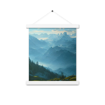 Gebirge, Wald und Bach - Premium Poster mit Aufhängung berge xxx 27.9 x 35.6 cm