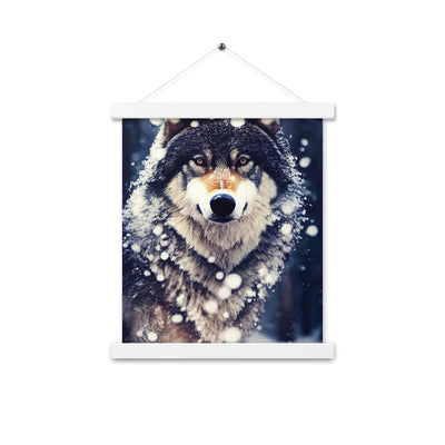 Wolf im Schnee - Episches Foto - Premium Poster mit Aufhängung camping xxx 27.9 x 35.6 cm