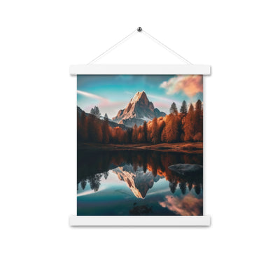 Bergsee, Berg und Bäume - Foto - Premium Poster mit Aufhängung berge xxx 27.9 x 35.6 cm