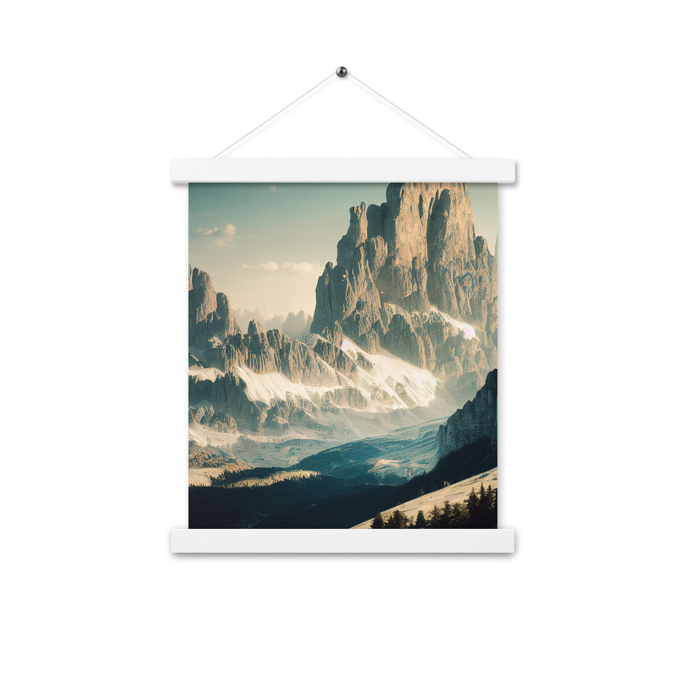 Dolomiten - Landschaftsmalerei - Premium Poster mit Aufhängung berge xxx 27.9 x 35.6 cm