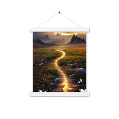 Landschaft mit wilder Atmosphäre - Malerei - Premium Poster mit Aufhängung berge xxx 27.9 x 35.6 cm