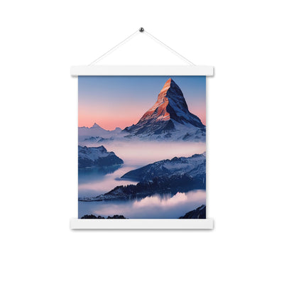Matternhorn - Nebel - Berglandschaft - Malerei - Premium Poster mit Aufhängung berge xxx 27.9 x 35.6 cm