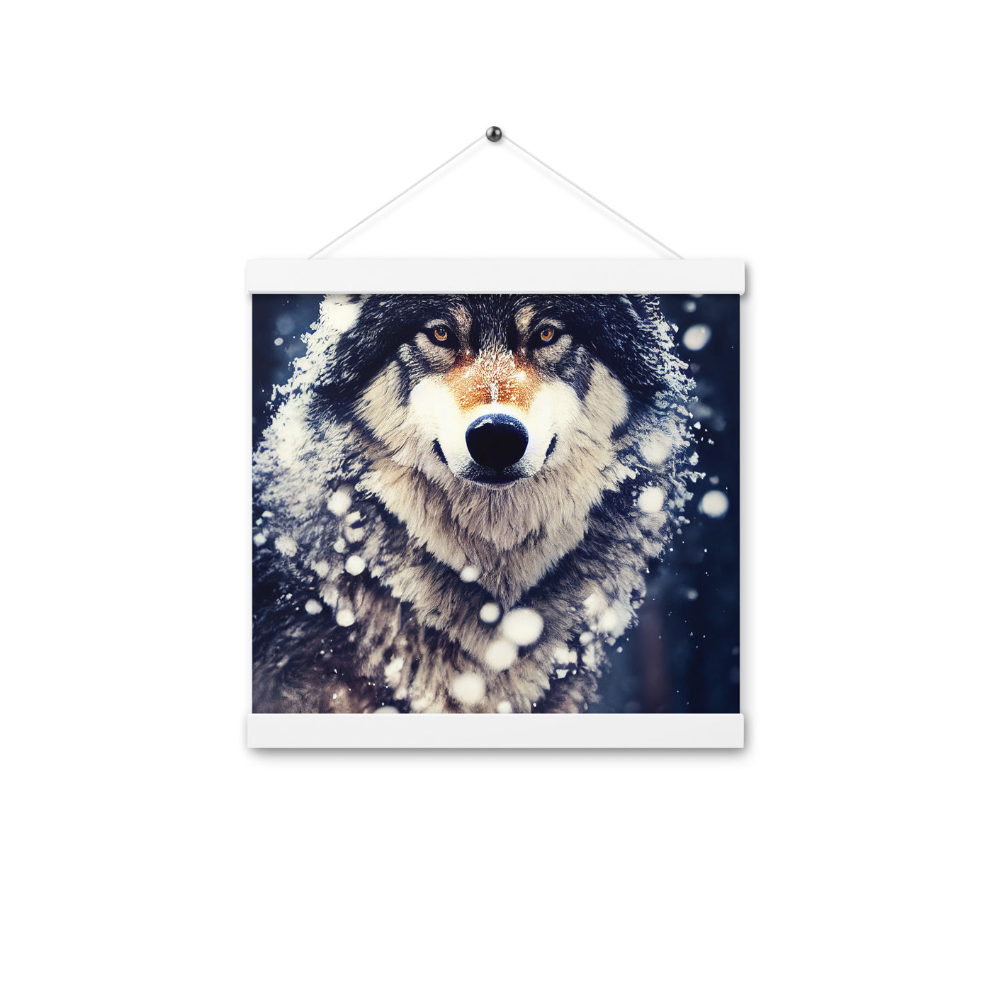 Wolf im Schnee - Episches Foto - Premium Poster mit Aufhängung camping xxx 30.5 x 30.5 cm